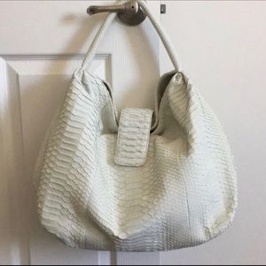 BYRON Genuine Python Skin Hobo Shoulder Bag